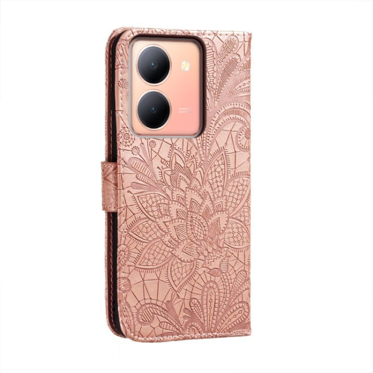 For vivo Y78 Lace Flower Embossing Flip Leather Phone Case
