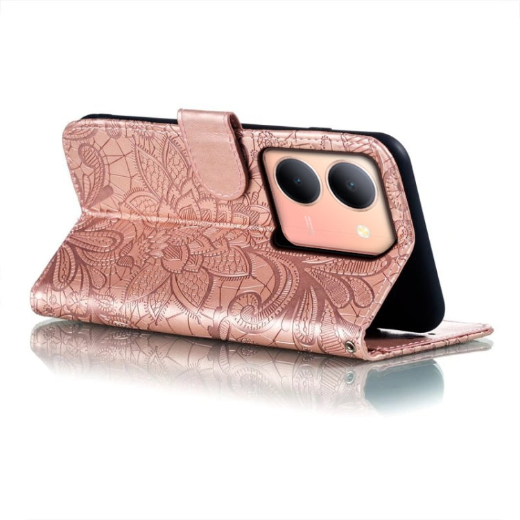 For vivo Y78 Lace Flower Embossing Flip Leather Phone Case