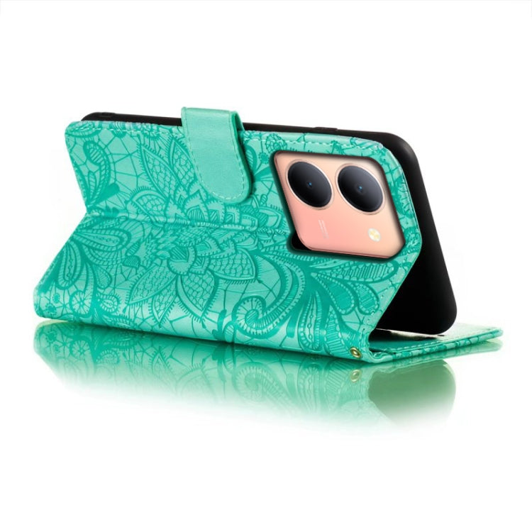 For vivo Y78 Lace Flower Embossing Flip Leather Phone Case