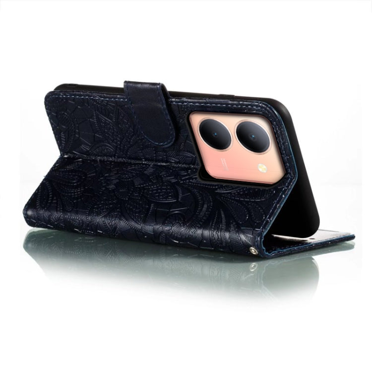 For vivo Y78 Lace Flower Embossing Flip Leather Phone Case