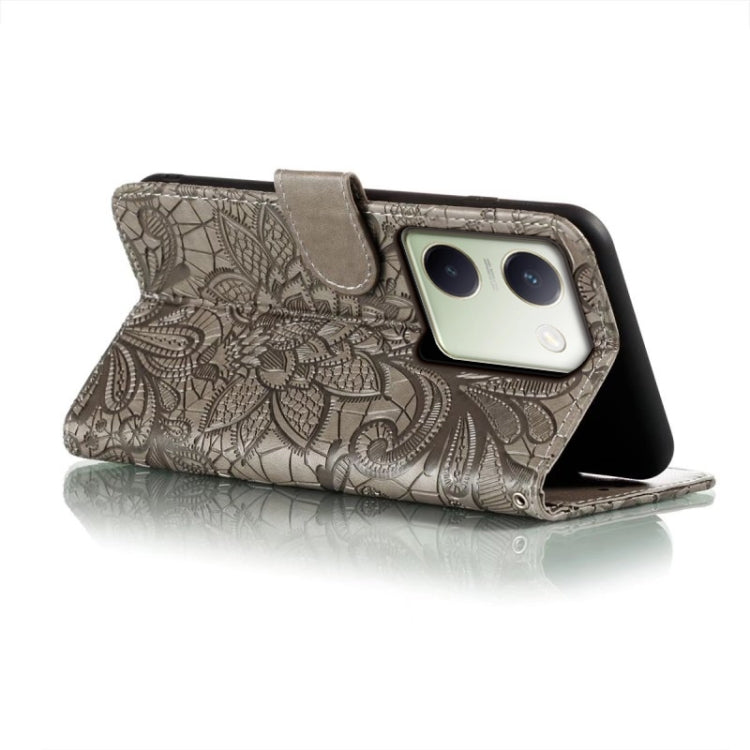 For vivo Y100 5G Lace Flower Embossing Flip Leather Phone Case