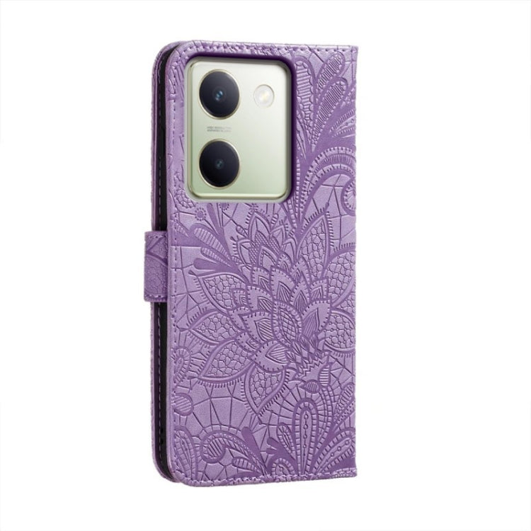 For vivo Y100 5G Lace Flower Embossing Flip Leather Phone Case