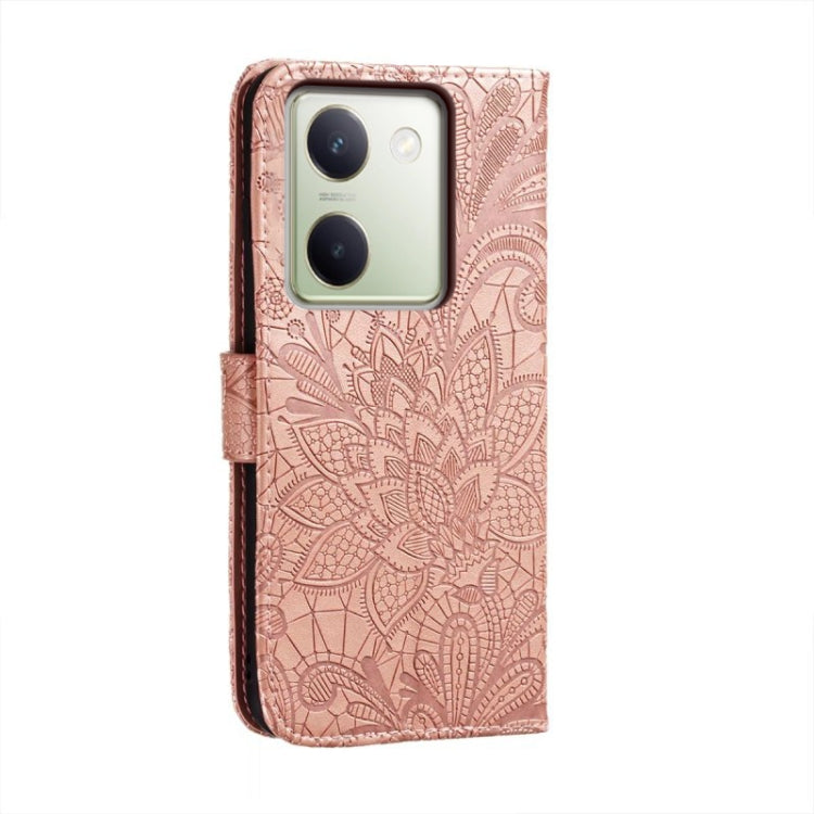 For vivo Y100 5G Lace Flower Embossing Flip Leather Phone Case