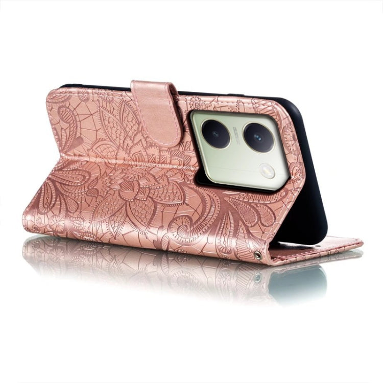 For vivo Y100 5G Lace Flower Embossing Flip Leather Phone Case