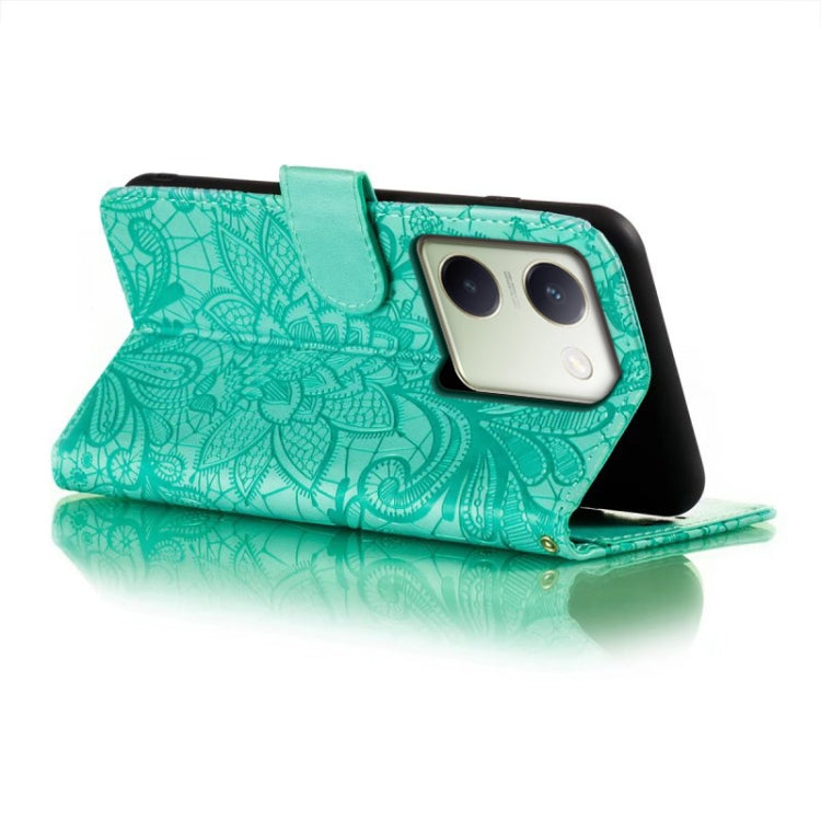 For vivo Y100 5G Lace Flower Embossing Flip Leather Phone Case