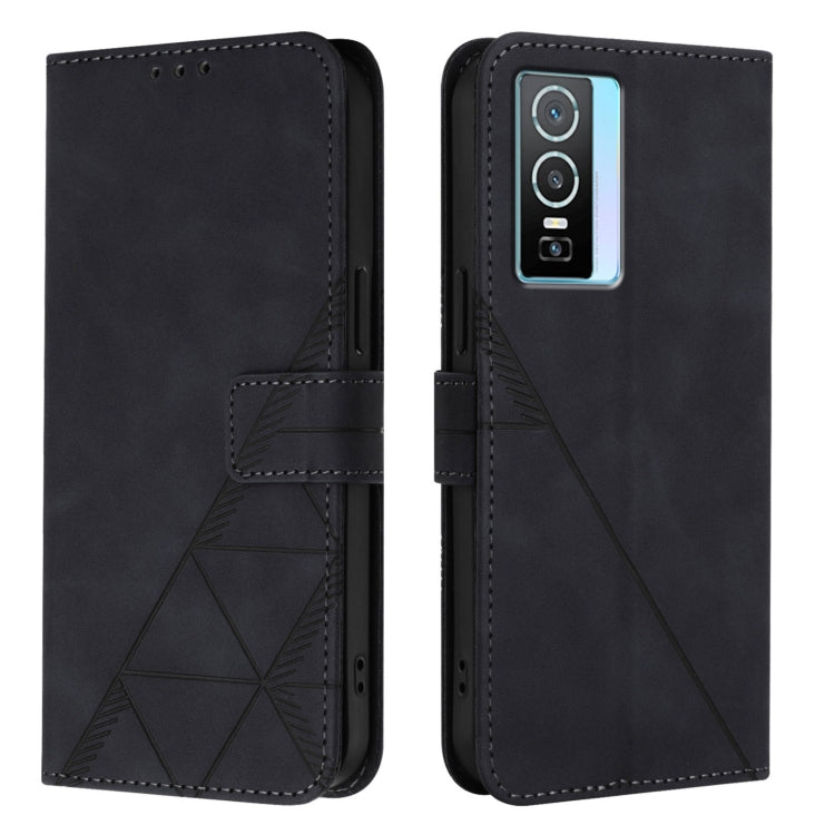 For vivo Y76 5G Crossbody 3D Embossed Flip Leather Phone Case