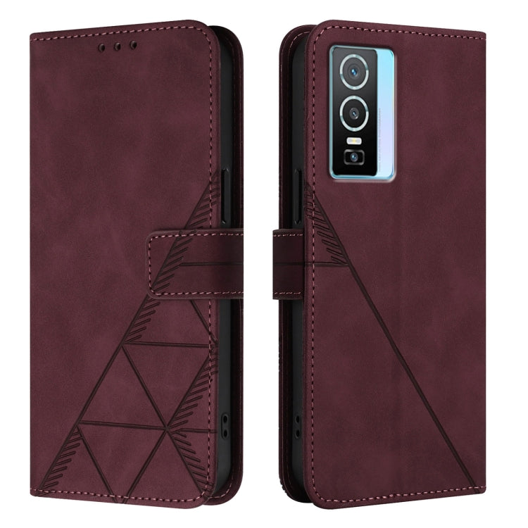 For vivo Y76 5G Crossbody 3D Embossed Flip Leather Phone Case