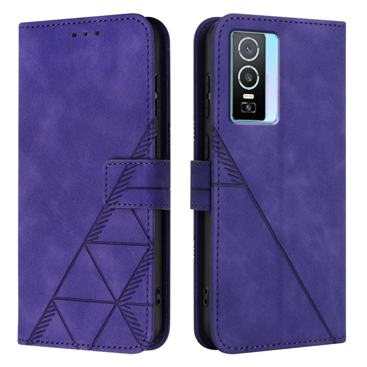 For vivo Y76 5G Crossbody 3D Embossed Flip Leather Phone Case