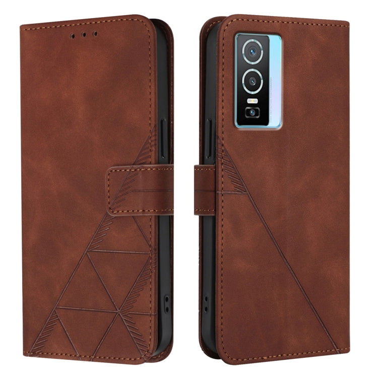 For vivo Y76 5G Crossbody 3D Embossed Flip Leather Phone Case