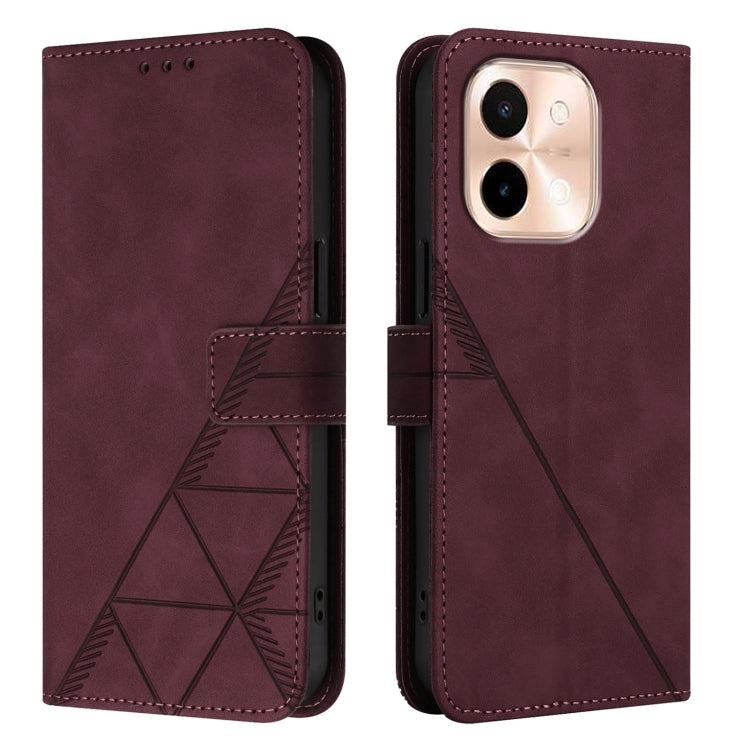 For vivo Y28 4G Crossbody 3D Embossed Flip Leather Phone Case