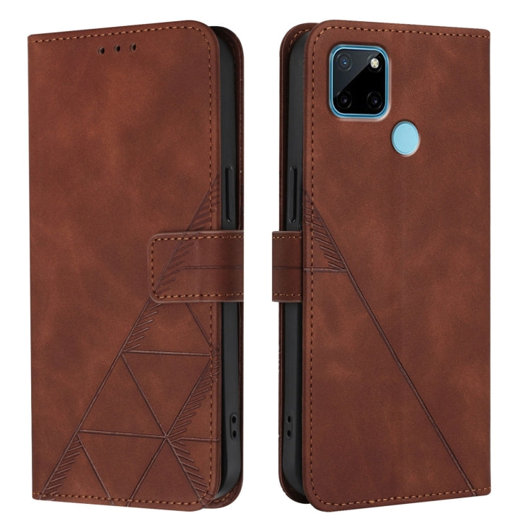 For Realme C21Y Crossbody 3D Embossed Flip Leather Phone Case