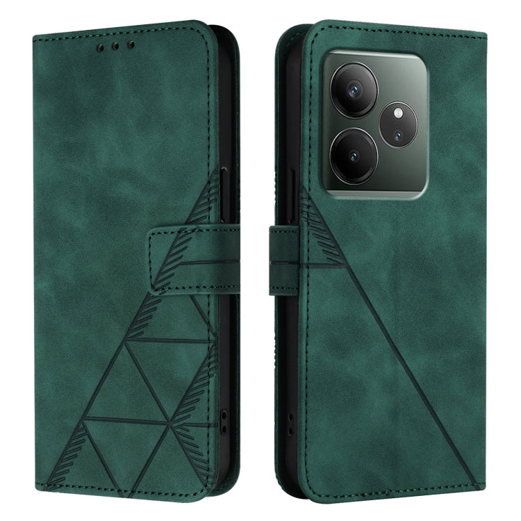For Realme GT 6 5G Global Crossbody 3D Embossed Flip Leather Phone Case