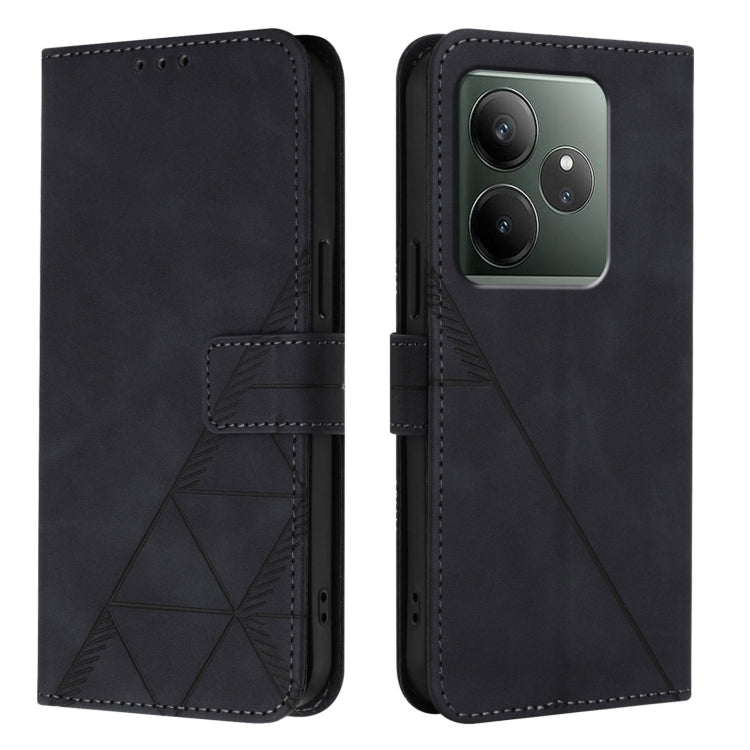 For Realme GT 6T 5G Global Crossbody 3D Embossed Flip Leather Phone Case