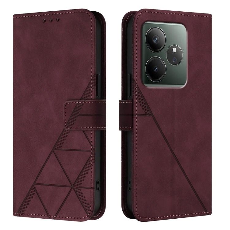 For Realme GT 6T 5G Global Crossbody 3D Embossed Flip Leather Phone Case