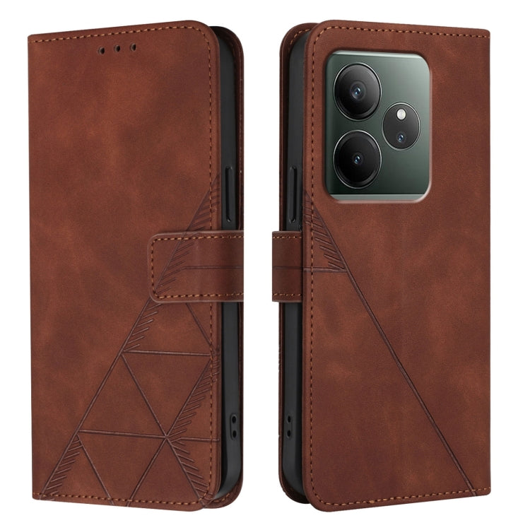 For Realme GT 6T 5G Global Crossbody 3D Embossed Flip Leather Phone Case