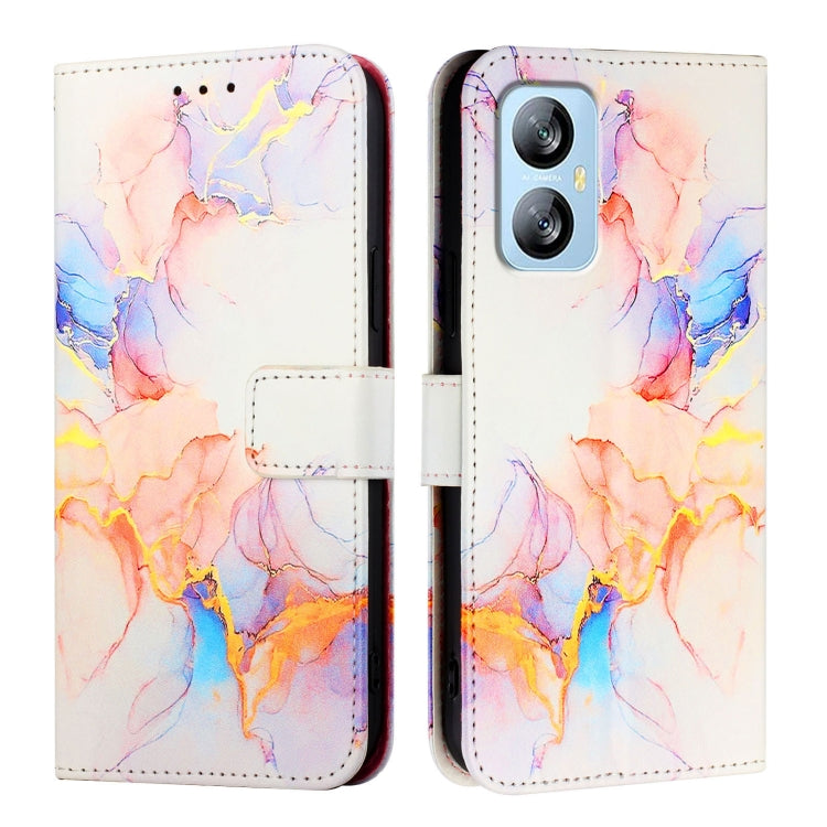 For Blackview A52 PT003 Marble Pattern Flip Leather Phone Case