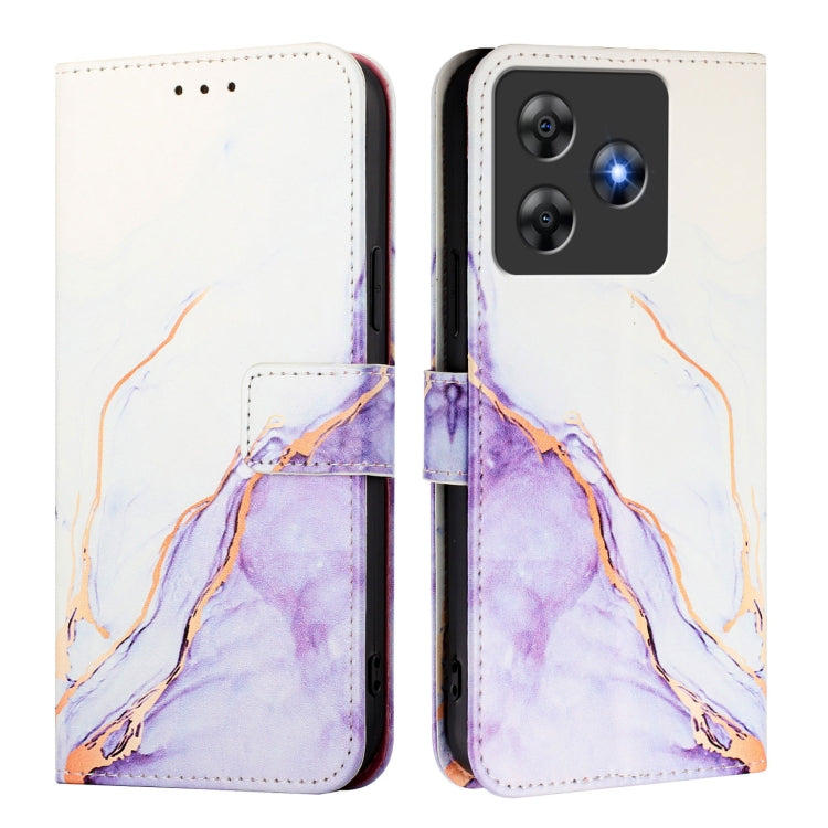 For Blackview Wave 8C PT003 Marble Pattern Flip Leather Phone Case