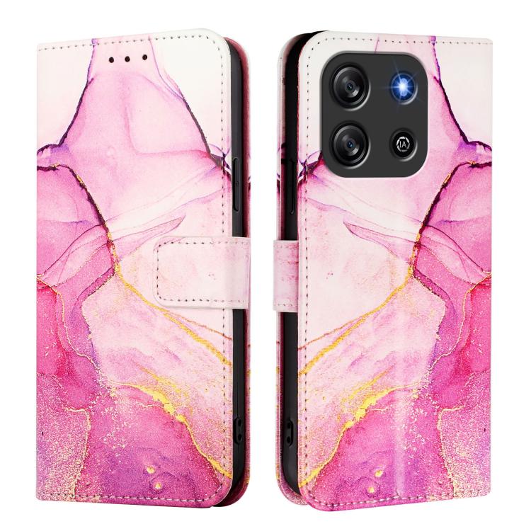 For Blackview Oscal Flat 1C PT003 Marble Pattern Flip Leather Phone Case