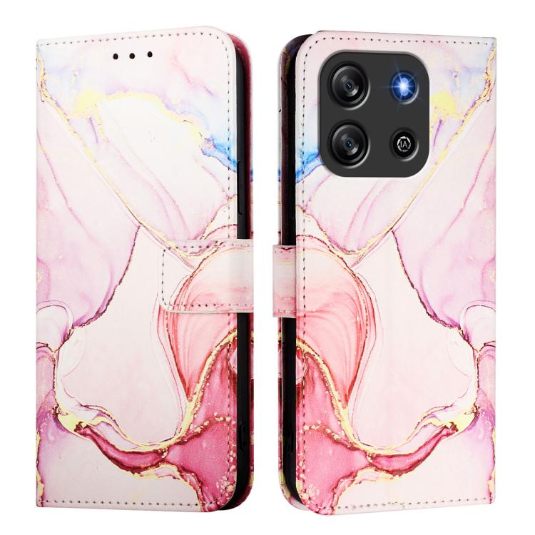 For Blackview Oscal Flat 1C PT003 Marble Pattern Flip Leather Phone Case