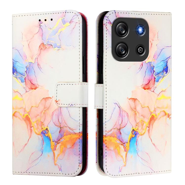 For Blackview Oscal Flat 1C PT003 Marble Pattern Flip Leather Phone Case