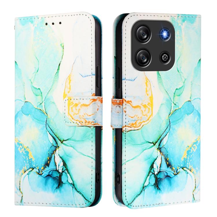 For Blackview Oscal Flat 1C PT003 Marble Pattern Flip Leather Phone Case