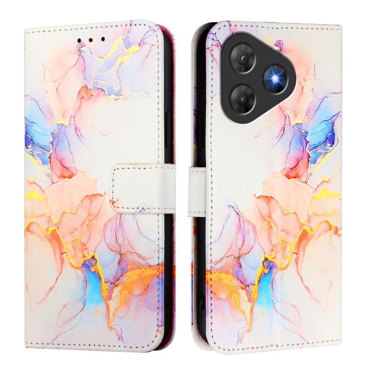 For Blackview Oscal Flat 2 / 2C PT003 Marble Pattern Flip Leather Phone Case