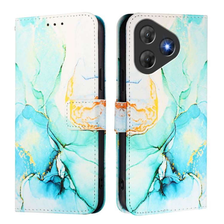 For Blackview Oscal Flat 2 / 2C PT003 Marble Pattern Flip Leather Phone Case