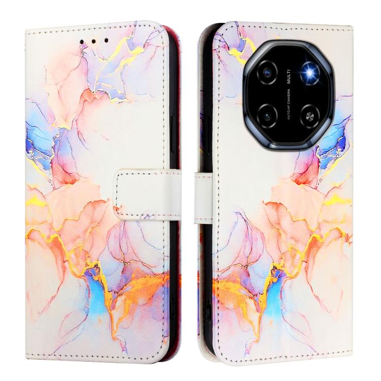 For Blackview Shark 6 PT003 Marble Pattern Flip Leather Phone Case