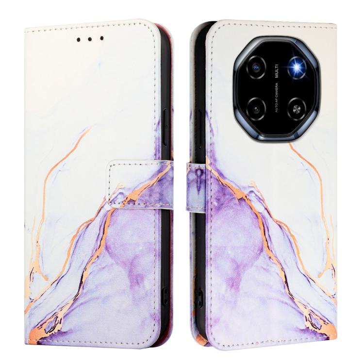 For Blackview Shark 6 PT003 Marble Pattern Flip Leather Phone Case