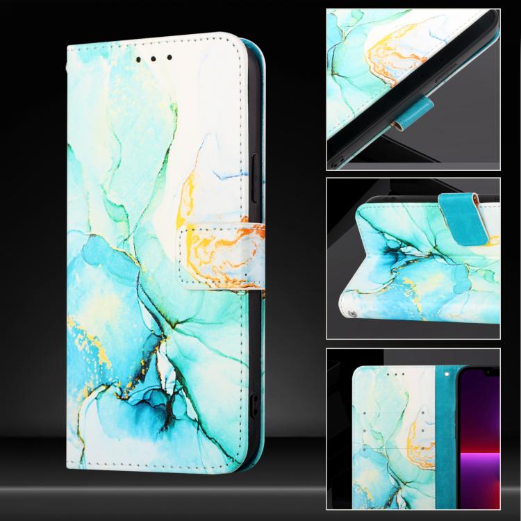 For Blackview Shark 6 PT003 Marble Pattern Flip Leather Phone Case