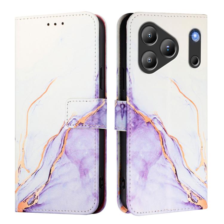 For Blackview WAVE 7C PT003 Marble Pattern Flip Leather Phone Case
