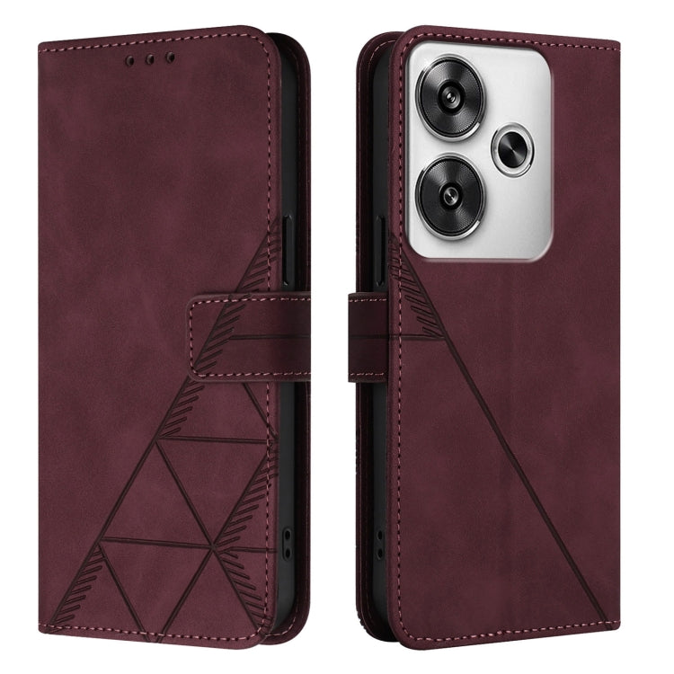 For Xiaomi Poco F6 Crossbody 3D Embossed Flip Leather Phone Case
