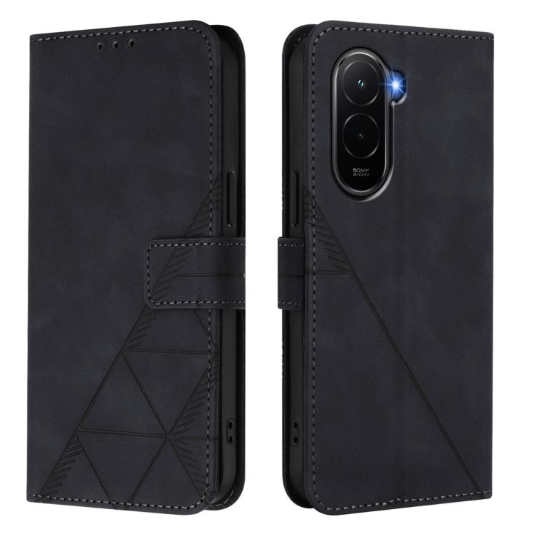 For Xiaomi Poco M7 4G 169mm Crossbody 3D Embossed Flip Leather Phone Case