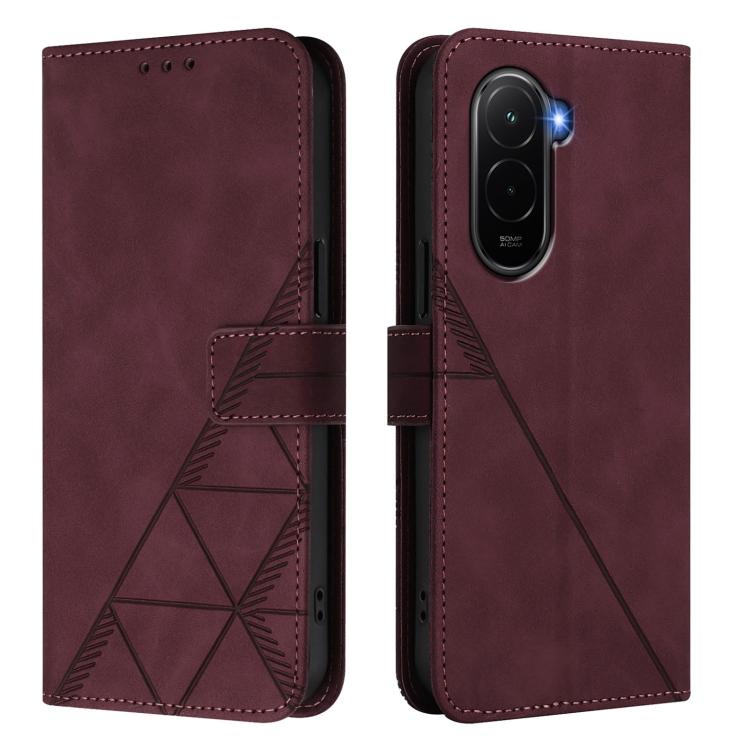 For Xiaomi Poco M7 4G 169mm Crossbody 3D Embossed Flip Leather Phone Case