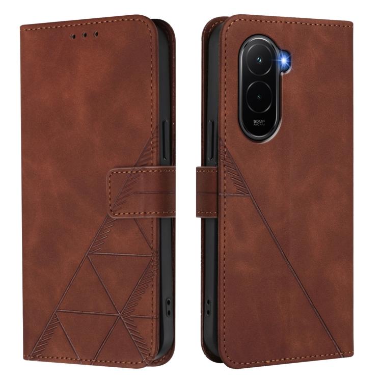 For Xiaomi Poco M7 4G 169mm Crossbody 3D Embossed Flip Leather Phone Case