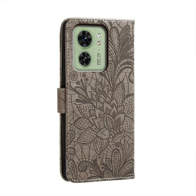 For Motorola Edge 40 Lace Flower Embossing Flip Leather Phone Case