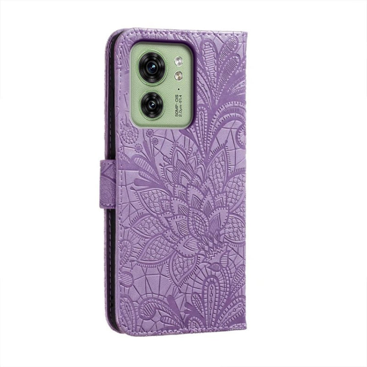 For Motorola Edge 40 Lace Flower Embossing Flip Leather Phone Case
