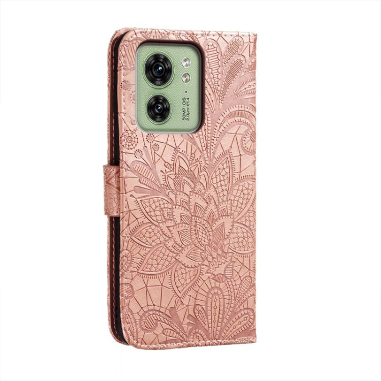 For Motorola Edge 40 Lace Flower Embossing Flip Leather Phone Case