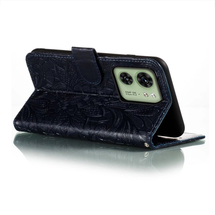 For Motorola Edge 40 Lace Flower Embossing Flip Leather Phone Case