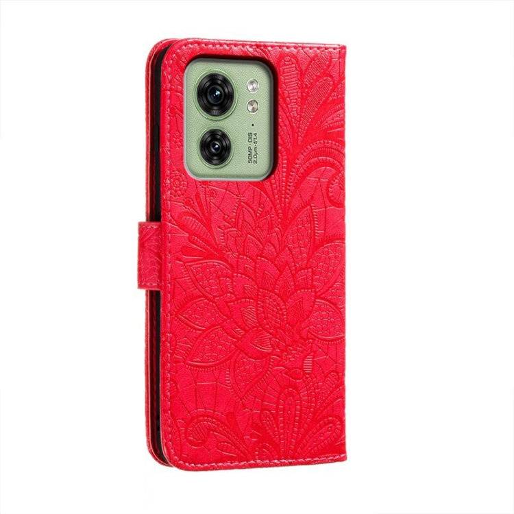 For Motorola Edge 40 Lace Flower Embossing Flip Leather Phone Case