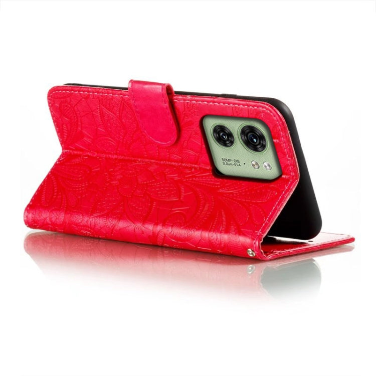 For Motorola Edge 40 Lace Flower Embossing Flip Leather Phone Case