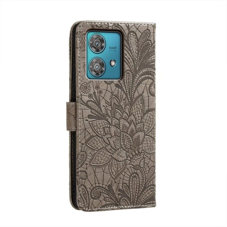For Motorola  Edge 40 Neo Lace Flower Embossing Flip Leather Phone Case
