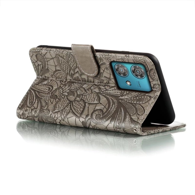 For Motorola  Edge 40 Neo Lace Flower Embossing Flip Leather Phone Case