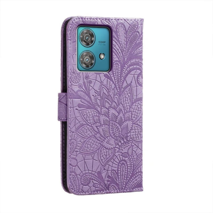 For Motorola  Edge 40 Neo Lace Flower Embossing Flip Leather Phone Case