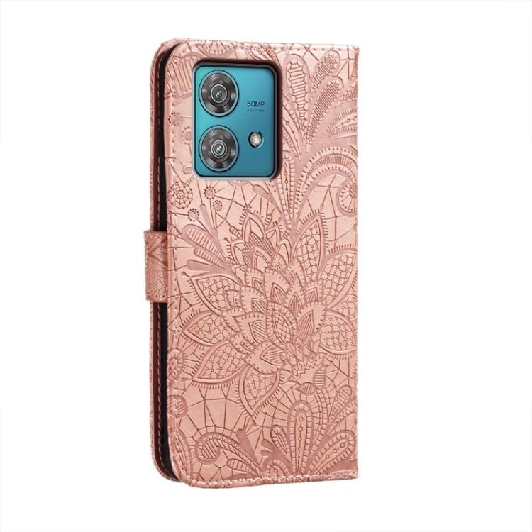 For Motorola  Edge 40 Neo Lace Flower Embossing Flip Leather Phone Case