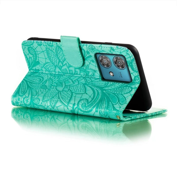 For Motorola  Edge 40 Neo Lace Flower Embossing Flip Leather Phone Case
