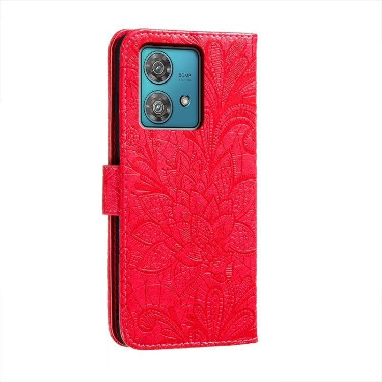 For Motorola  Edge 40 Neo Lace Flower Embossing Flip Leather Phone Case