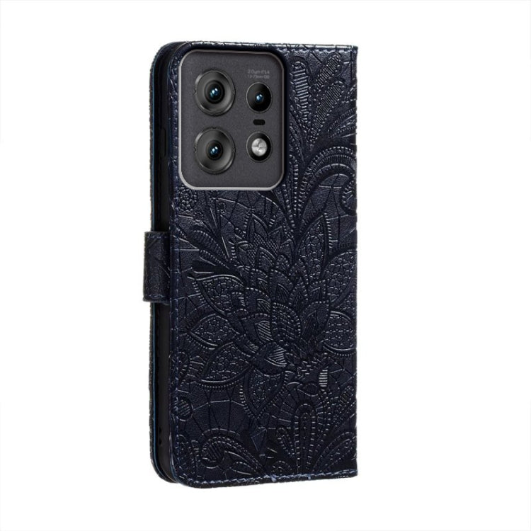 For Motorola Edge 50 Pro Lace Flower Embossing Flip Leather Phone Case