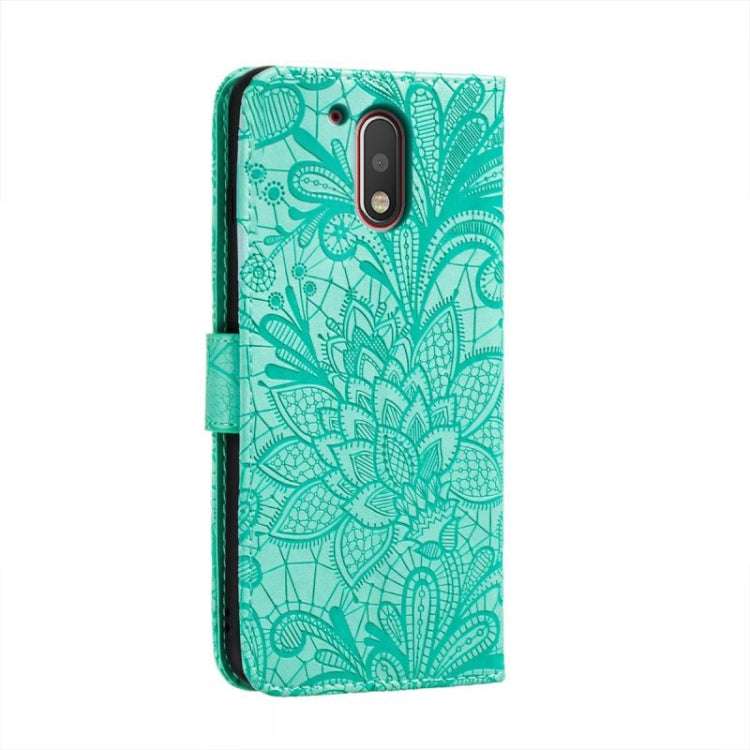 For Motorola Moto G4 Lace Flower Embossing Flip Leather Phone Case