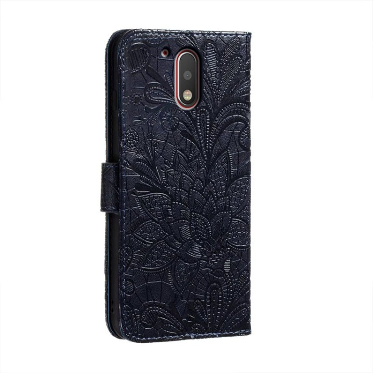 For Motorola Moto G4 Lace Flower Embossing Flip Leather Phone Case